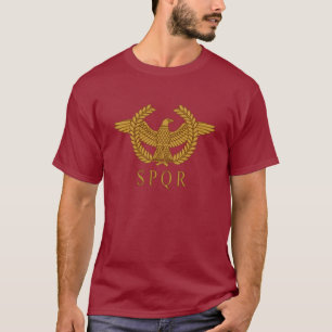 T-shirt escuro Dourado do louro de SPQR Eagle
