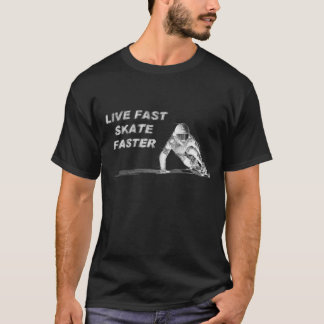 T-shirt escuro mais rápido do skate rápido vivo