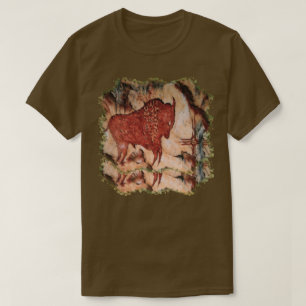 T-shirt escuro unisex do Petroglyph do bisonte