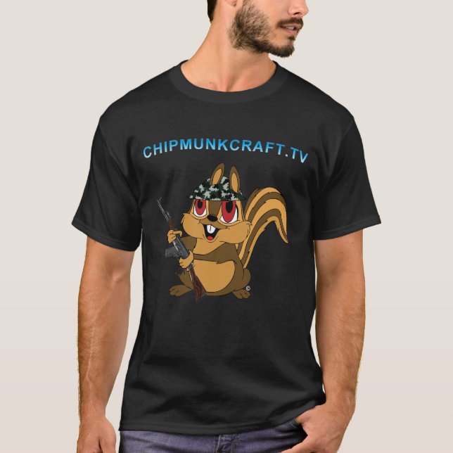 T-shirt escuro v2 de ChipmunkCraft (Frente)