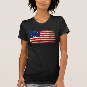 T-shirt esfarrapado vintage da bandeira americana