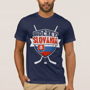 T-shirt eslovaco do hóquei do impressão da parte