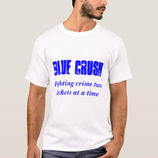 T-shirt Esmagamento azul, bilhetes de combate do crime