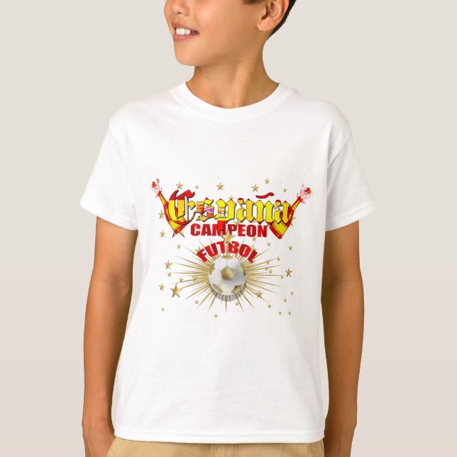 T-shirt España Campeon - presentes de Futebol (Frente)