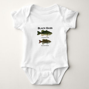 T-shirt Espécie do baixo preto (largemouth - smallmouth)