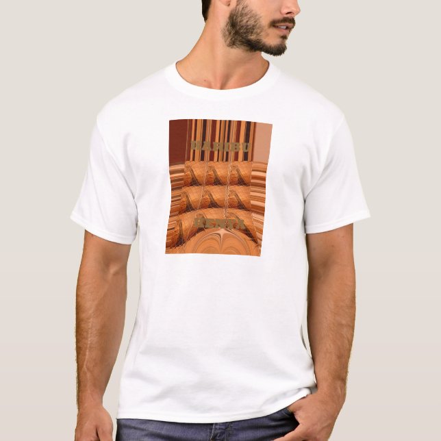 T-shirt Espelho Africano Tradicional: Girafa Tecida (Frente)