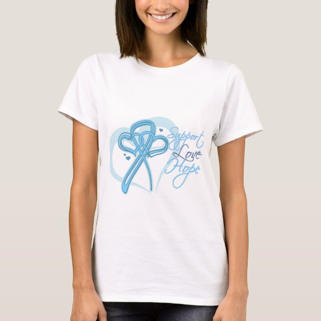 T-shirt Esperança do amor do apoio - cancro da próstata (Frente)