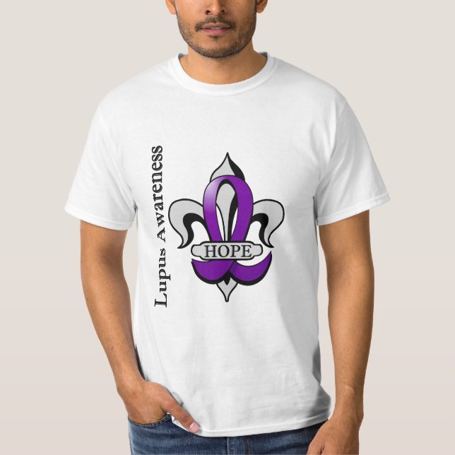 T-shirt Esperança do lúpus da flor de lis (Frente)