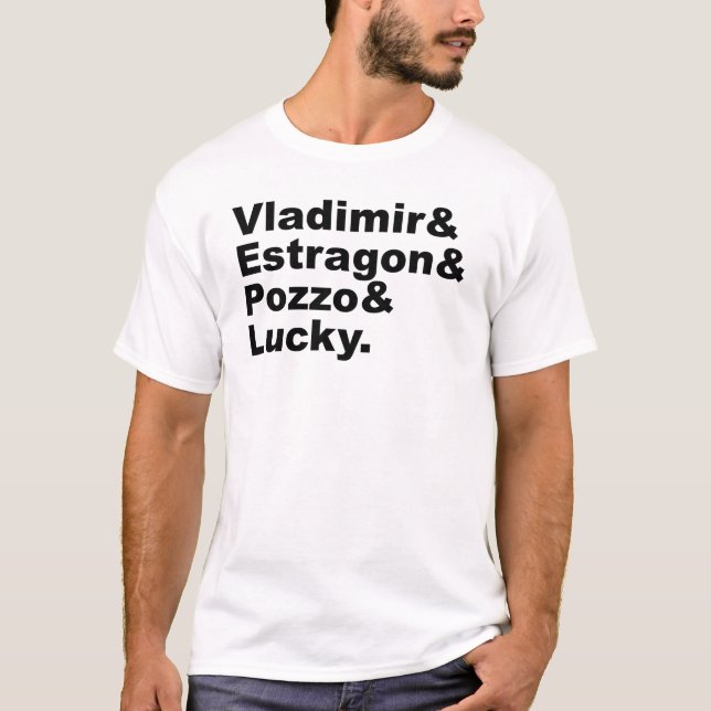 T-shirt Esperando por Godot - Vladimir Estragon Pozzo Luck (Frente)