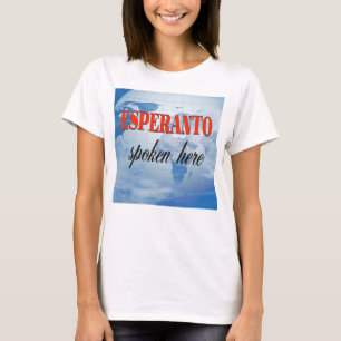 T-shirt Esperanto falou aqui terra nublada