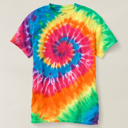 Camiseta masculina tie-dye Spiral, Arco-íris