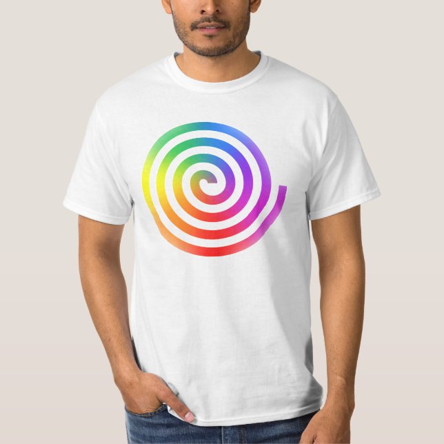 T-shirt espiral do arco-íris (Frente)