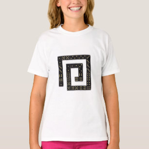 T-shirt espiral do Raglan do dominó (criança)