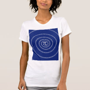 T-shirt Espiral para a tipografia do Pi no azul