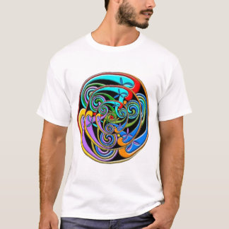 T-shirt espiral triplo do design gráfico