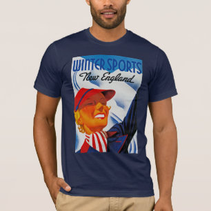 T-shirt Esportes de inverno em Nova Inglaterra