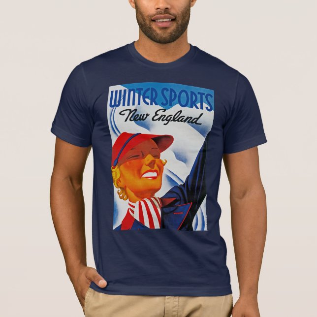 T-shirt Esportes de inverno na Nova Inglaterra (Frente)