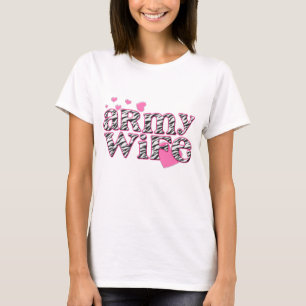 T-shirt Esposa do exército [impressão da zebra]