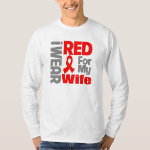 T-shirt Esposa - eu visto a fita vermelha