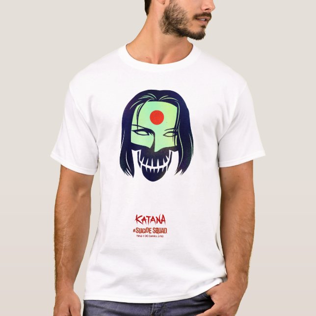 T-shirt Esquadrão Suicida | Ícone Cabeça Katana (Frente)