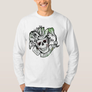 T-shirt Esquadrão Suicida Joker Skull "All In" Tattoo Ar