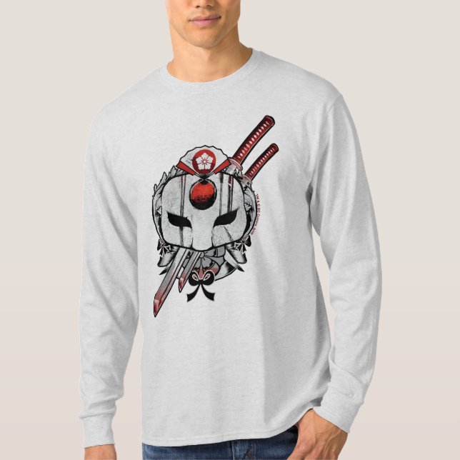 T-shirt Esquadrão Suicida | Mascaramento Katana e Espadas  (Frente)