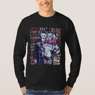 T-shirt Esquadrão Suicida Tipografia do Joker & Harley