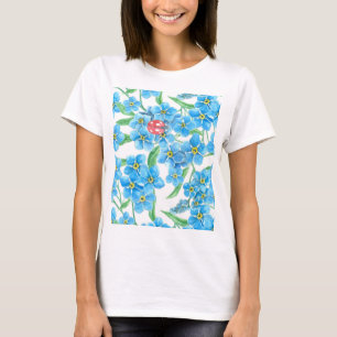 T-shirt Esquece-me de um padrão floral intransigente
