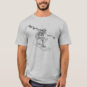 T-shirt Esqueleto da snowboarding