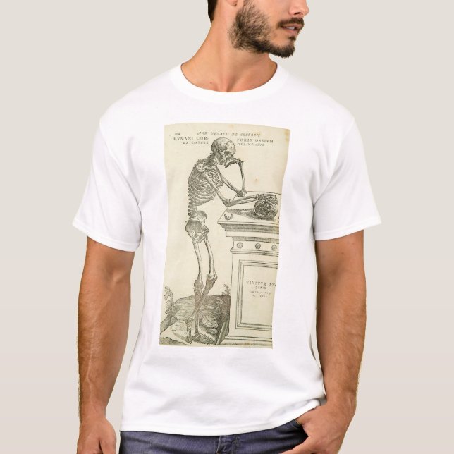T-shirt Esqueleto de Andreas Vesalius da anatomia do (Frente)