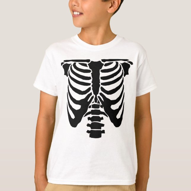 T-shirt ESQUELETO - Gaiola das costelas e espinal (Frente)