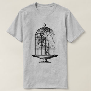 T-shirt Esqueleto numa Birdcage