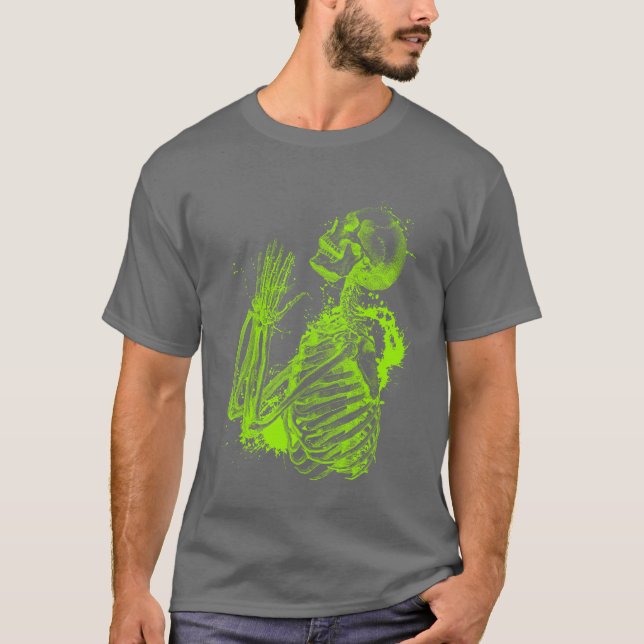 T-shirt esqueleto praying (Frente)
