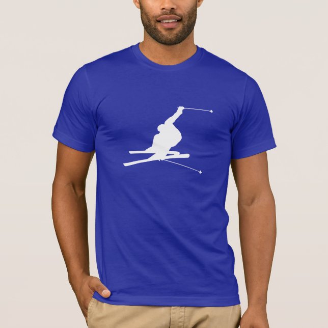 T-shirt Esqui azul da neve (Frente)