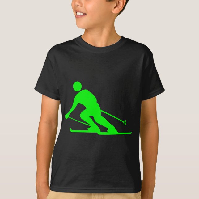 T-shirt Esqui - Verde (Frente)