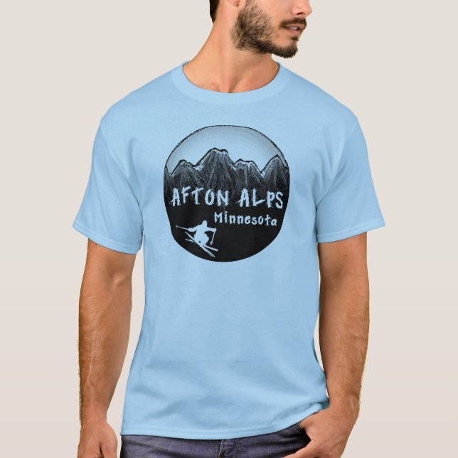 T-shirt Esquiador de Minnesota dos cumes de Afton (Frente)