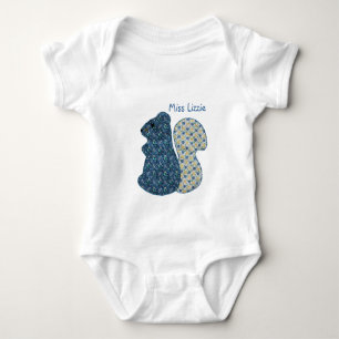 T-shirt Esquilo azul do estilo country bonito com nome