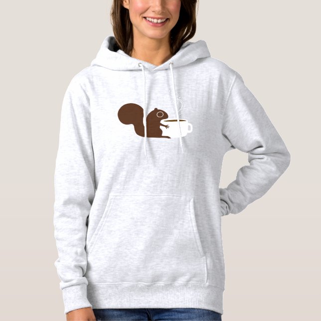 T-shirt Esquilo bonito com café | Whimsic Animal Art (Frente)