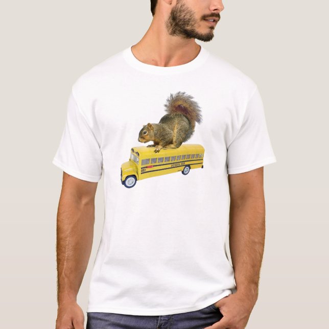 T-shirt Esquilo no auto escolar (Frente)