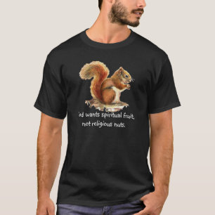 T-shirt Esquilo vermelho da aguarela, citações engraçad