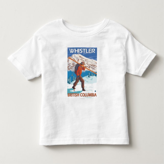 T-shirt Esquis da neve do carregando do esquiador - (Frente)