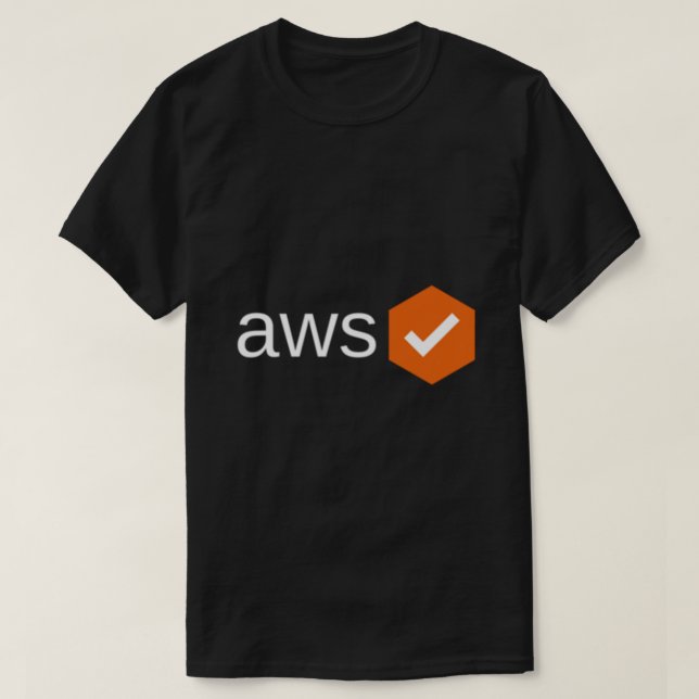 T-Shirt essencial certificado AWS (Frente do Design)