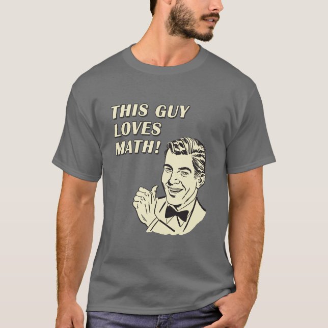 T-shirt Esta cara ama a matemática - clipart engraçado (Frente)