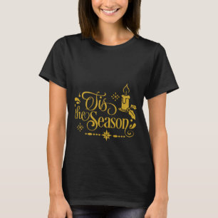 T-shirt Esta é a época/cotação natalícia/Dourada