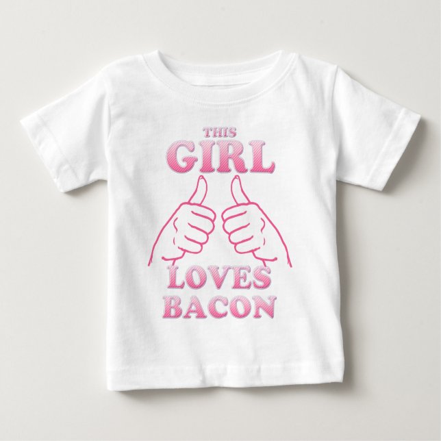 T-shirt Esta garota ama Bacon a rosa (Frente)