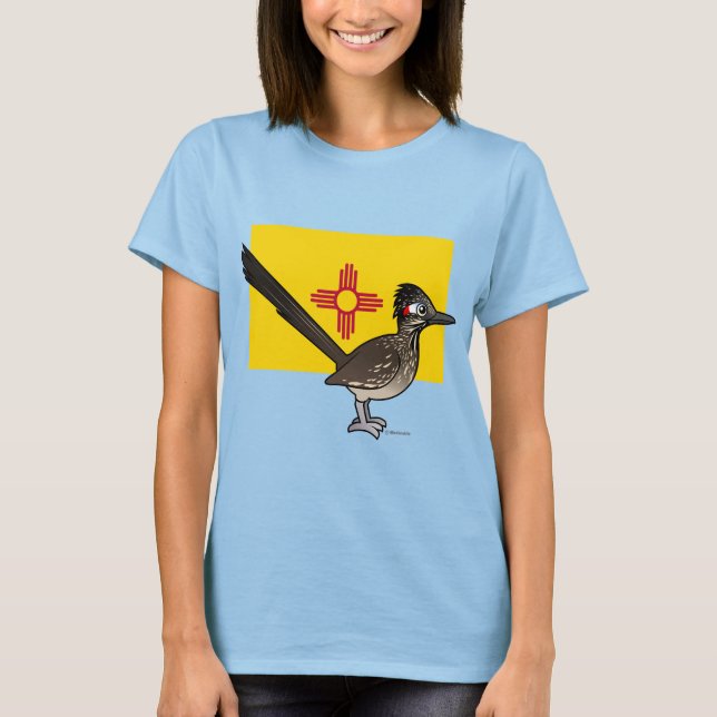 T-shirt Estado Birdorable do Novo México: Roadrunner (Frente)