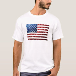 T-shirt Estados Unidos: bandeira azul-cinzento brilha