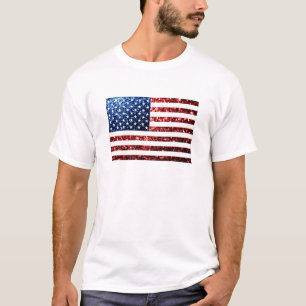 T-shirt Estados Unidos: bandeira azul-cinzento brilha