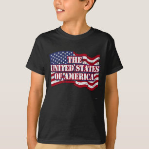 T-shirt Estados Unidos da América com bandeira aflita