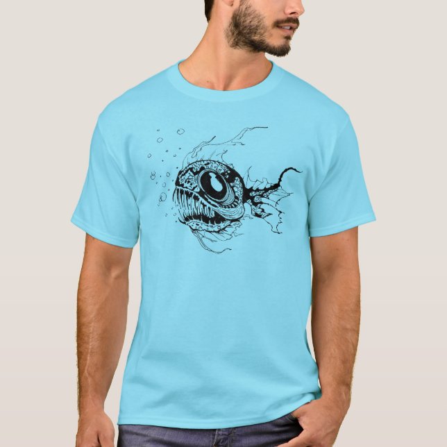 T-shirt estarrecente dos peixes de mar profundo (Frente)